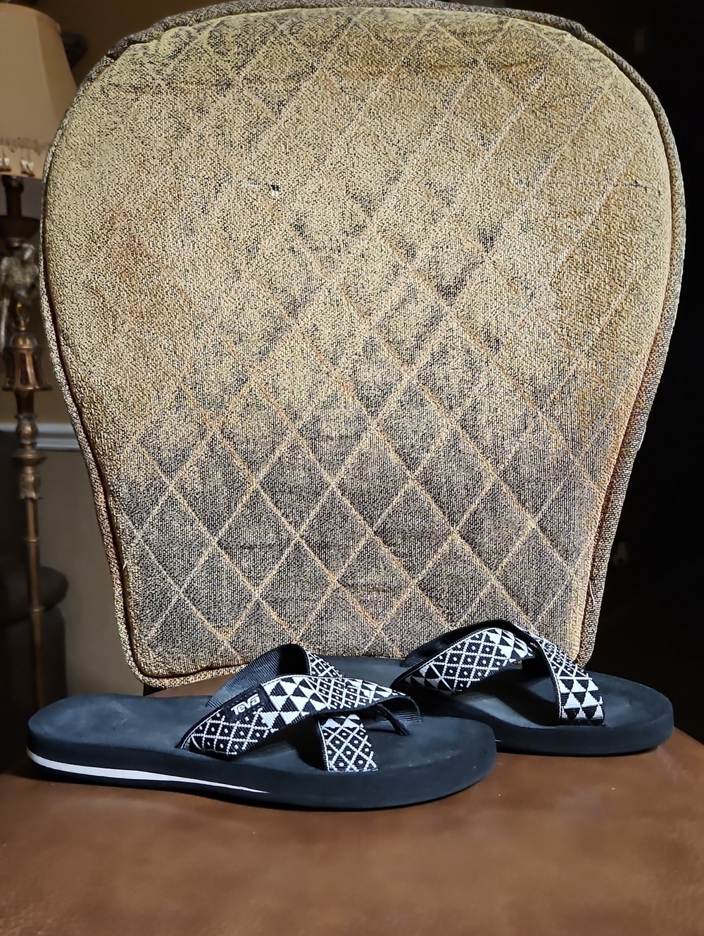 Teva Mush Kalea Slip On Thong Flip Flops Sandals Shoes Black White Strappy